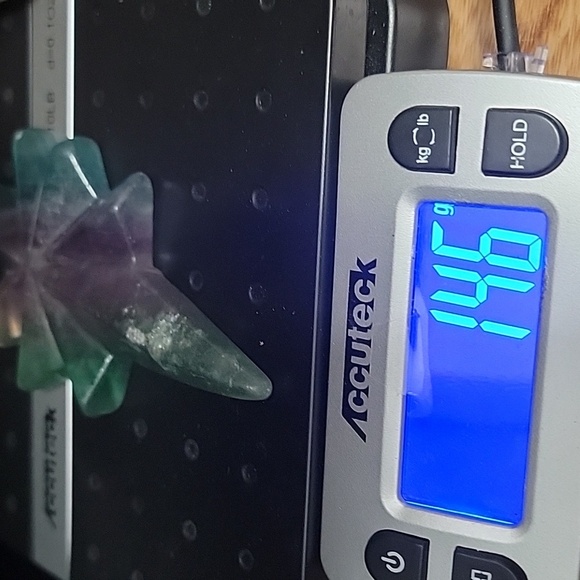 Dynamic Rainbow Fluorite Starburst Natural Gemstone Sculpture Black Stand 146g - Picture 10 of 12